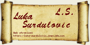 Luka Surdulović vizit kartica